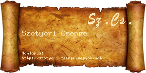 Szotyori Csenge névjegykártya